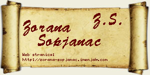 Zorana Sopjanac vizit kartica